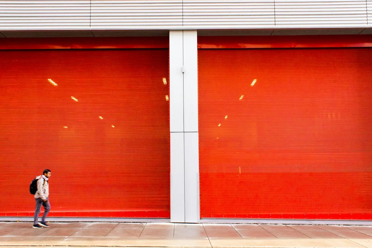 Brown and white wooden door